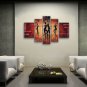 Pentaptych Modern Abstract Painting Wall Art Figure Gallery Wrapped