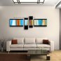 Hand Painted 4 Pieces Modern Abstract Painting Wall Art Inner Stretched