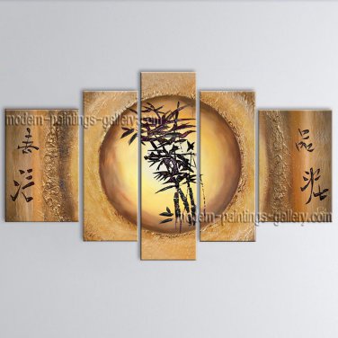 Hand-painted Pentaptych Modern Abstract Painting Wall Art Ready To Hang