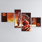 Hand-painted 4 Pieces Modern Abstract Painting Wall Art Inner Framed