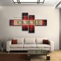 Hand-painted Tetraptych Modern Abstract Painting Wall Art Decoration Ideas