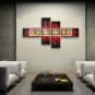 Hand-painted Tetraptych Modern Abstract Painting Wall Art Decoration Ideas