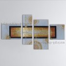 Hand Painted Tetraptych Modern Abstract Painting Wall Art Inner Stretched