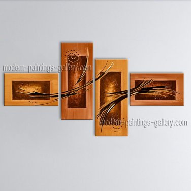 Hand-painted 4 Pieces Modern Abstract Painting Wall Art Artist Artworks