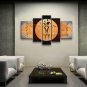Handmade Pentaptych Modern Abstract Painting Wall Art Figure Oil On Canvas