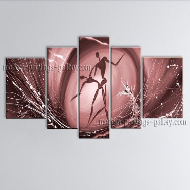 Handmade 5 Pieces Modern Abstract Painting Wall Art Figure Artwork Images