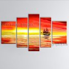 Handmade Pentaptych Modern Abstract Painting Wall Art Contemporary Decor