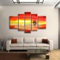 Handmade Pentaptych Modern Abstract Painting Wall Art Contemporary Decor