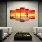 Handmade Pentaptych Modern Abstract Painting Wall Art Contemporary Decor