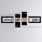 Hand-painted Tetraptych Modern Abstract Painting Wall Art Inner Stretched