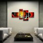 Tetraptych Modern Abstract Painting Wall Art Figure Gallery Wrapped