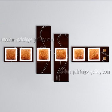 Hand Painted 4 Pieces Modern Abstract Painting Wall Art Decoration Ideas