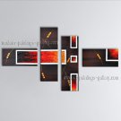 Hand Painted Tetraptych Modern Abstract Painting Wall Art Artwork Pictures