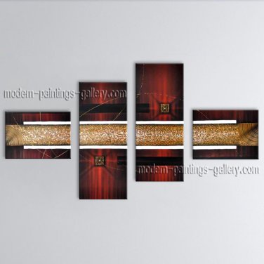 Hand-painted Tetraptych Modern Abstract Painting Wall Art Decoration Ideas