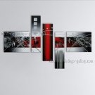 Hand Painted Pentaptych Modern Abstract Painting Wall Art Inner Framed