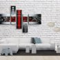 Hand Painted Pentaptych Modern Abstract Painting Wall Art Inner Framed