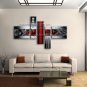 Hand Painted Pentaptych Modern Abstract Painting Wall Art Inner Framed