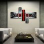 Hand Painted Pentaptych Modern Abstract Painting Wall Art Inner Framed