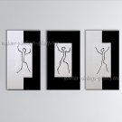 Hand-painted Triptych Modern Abstract Painting Wall Art Interior Design
