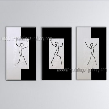 Hand-painted Triptych Modern Abstract Painting Wall Art Interior Design