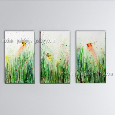 Hand-painted Triptych Modern Abstract Painting Wall Art Interior Design