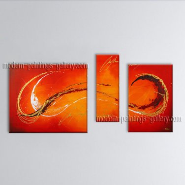 Hand-painted Triptych Modern Abstract Painting Wall Art Interior Design