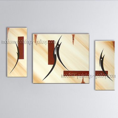 Hand-painted Triptych Modern Abstract Painting Wall Art Inner Framed