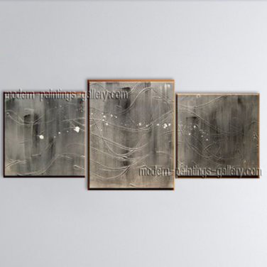 Hand Painted Triptych Modern Abstract Painting Wall Art Interior Design
