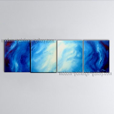 Hand Painted 4 Pieces Modern Abstract Painting Wall Art Decoration Ideas