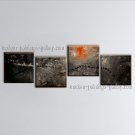 Handmade Artcrafts 4 Pieces Modern Abstract Painting Wall Art Inner Framed