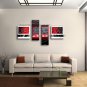 Hand Painted 4 Pieces Modern Abstract Painting Wall Art Interior Design