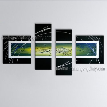Handmade Tetraptych Modern Abstract Painting Wall Art Contemporary Decor