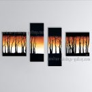 Hand-painted 4 Pieces Modern Abstract Painting Wall Art Contemporary Decor
