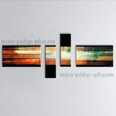 Hand-painted 4 Pieces Modern Abstract Painting Wall Art On Canvas Artworks