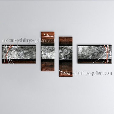Hand-painted Tetraptych Modern Abstract Painting Wall Art Artist Artworks