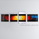 Hand Painted Tetraptych Modern Abstract Painting Wall Art Interior Design