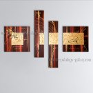 Hand-painted Tetraptych Modern Abstract Painting Wall Art Gallery Wrapped