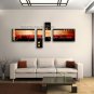 Hand Painted 4 Pieces Modern Abstract Painting Wall Art Inner Framed