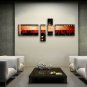 Hand Painted 4 Pieces Modern Abstract Painting Wall Art Inner Framed