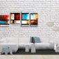 Hand Painted 4 Pieces Modern Abstract Painting Wall Art Inner Framed