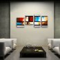 Hand Painted 4 Pieces Modern Abstract Painting Wall Art Inner Framed