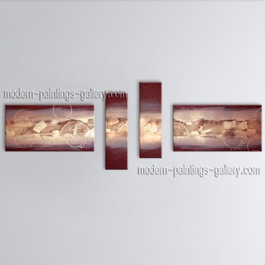 Hand-painted 4 Pieces Modern Abstract Painting Wall Art Decoration Ideas