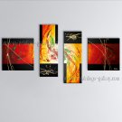 Hand Painted 4 Pieces Modern Abstract Painting Wall Art Artist Artworks