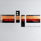 Hand Painted Tetraptych Modern Abstract Painting Wall Art Inner Framed