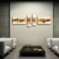 Hand-painted 4 Pieces Modern Abstract Painting Wall Art Inner Stretched