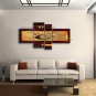 Hand Painted Tetraptych Modern Abstract Painting Wall Art Inner Framed