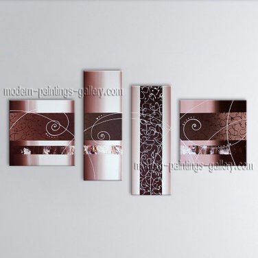 Hand-painted Tetraptych Modern Abstract Painting Wall Art Inner Framed