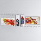 Hand-painted 4 Pieces Modern Abstract Painting Wall Art Inner Stretched