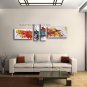 Hand-painted 4 Pieces Modern Abstract Painting Wall Art Inner Stretched