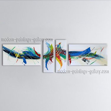 Handmade Artcrafts Large Modern Abstract Painting Wall Art Gallery Wrapped